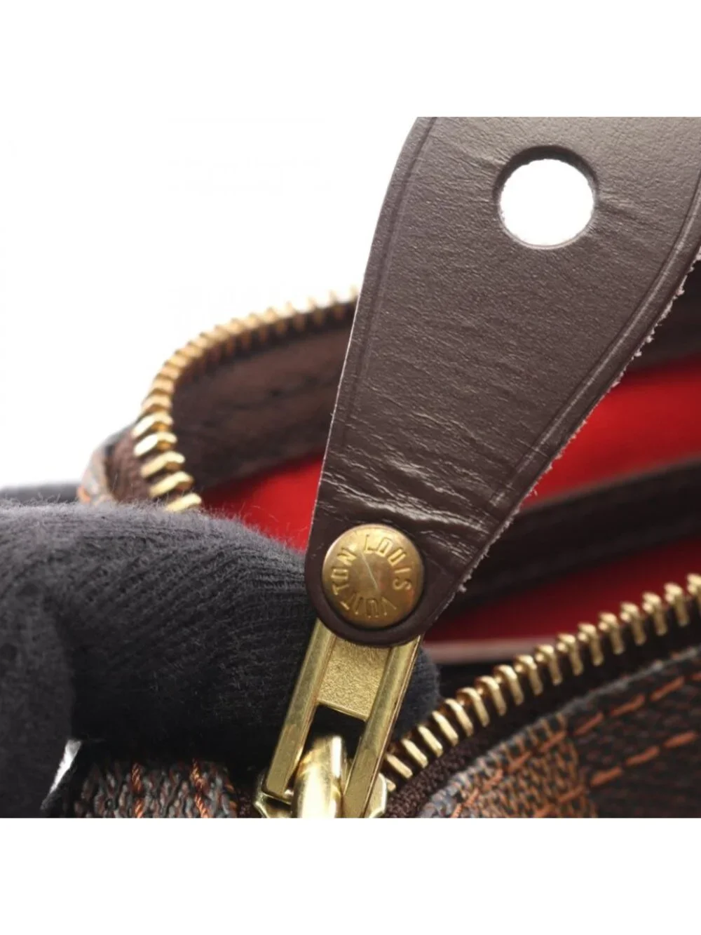 Louis Vuitton Speedy 30 Damier Ebene Canvas Leather Handbag